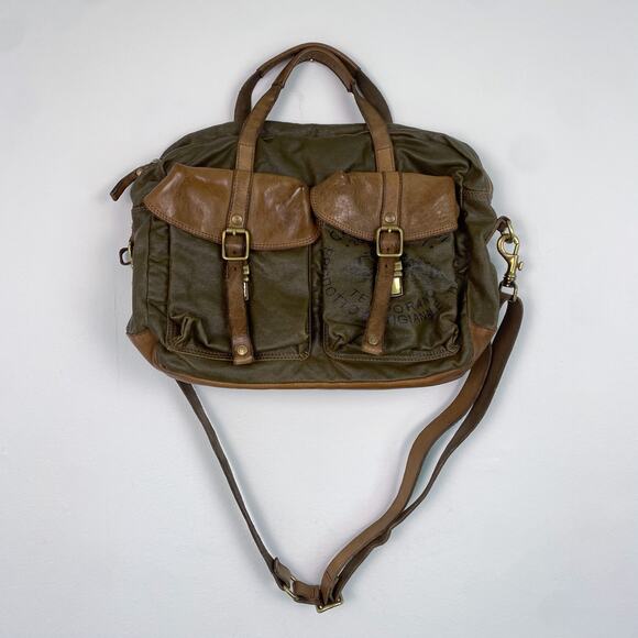 Campomaggi Virtus Work Handbag in Military Green Teodorano Print - Picture 2 of 8